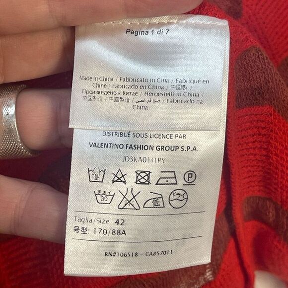 Missoni Orange Striped Knit Open Front Long Sleeve Cardigan Sweater Size 42 - Picture 3 of 8